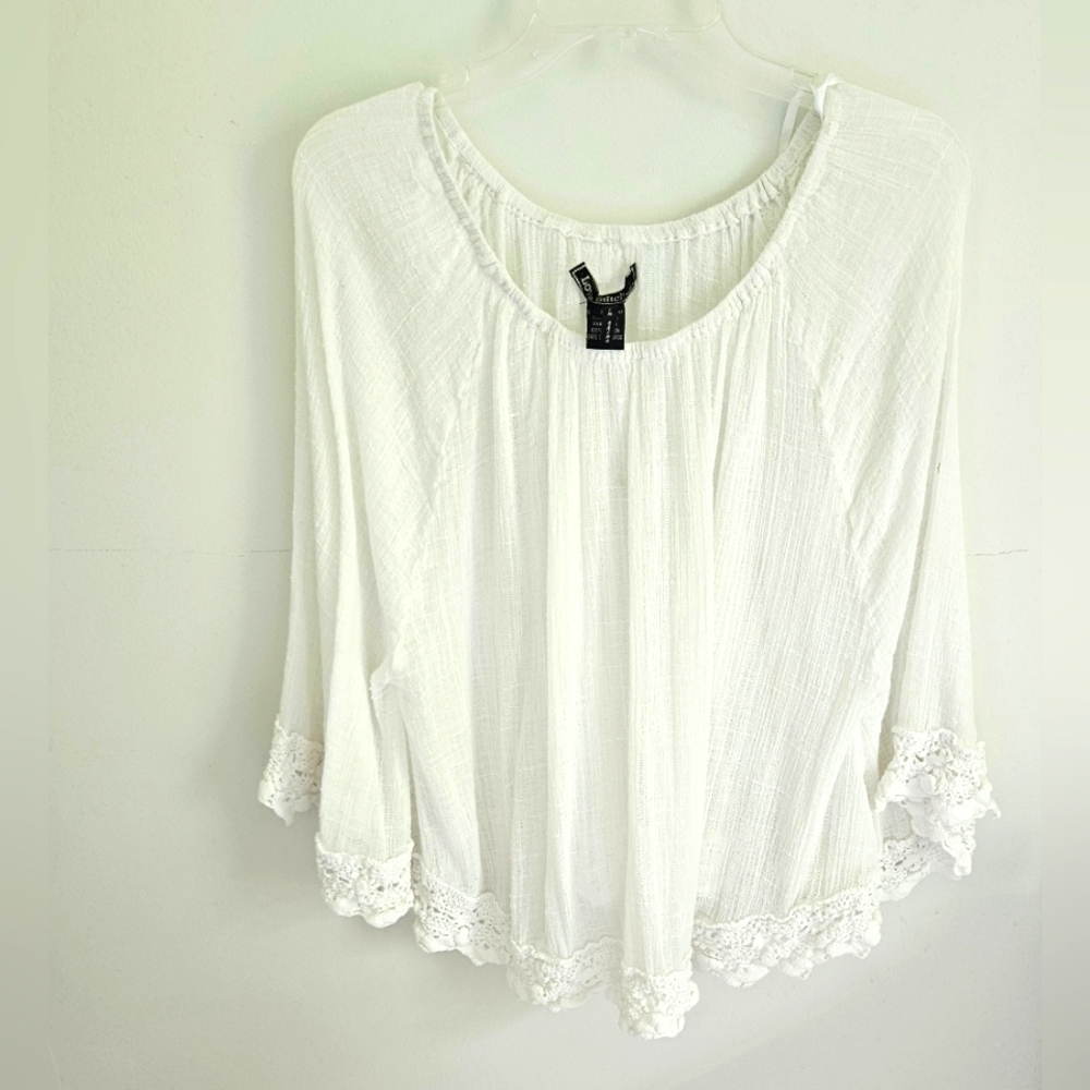 Love Stitch Gauze Poncho Style Top Swim Cover
